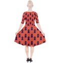 Nerdy 60s  Girl Pattern Orange Quarter Sleeve A-Line Dress View2