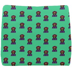 Nerdy 60s  Girl Pattern Seafoam Green Seat Cushion by snowwhitegirl