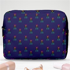 Nerdy 60s  Girl Pattern Blue Make Up Pouch (large) by snowwhitegirl