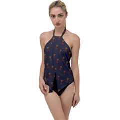 Nerdy 60s  Girl Pattern Grey Go With The Flow One Piece Swimsuit by snowwhitegirl