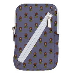 Nerdy 60s  Girl Pattern Light Grey Belt Pouch Bag (large) by snowwhitegirl