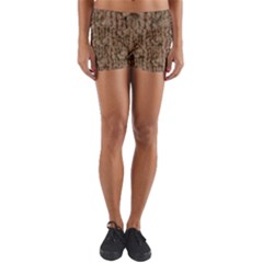 Knitted Wool Brown Yoga Shorts by snowwhitegirl