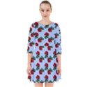 Red Roses Light Blue Smock Dress View1