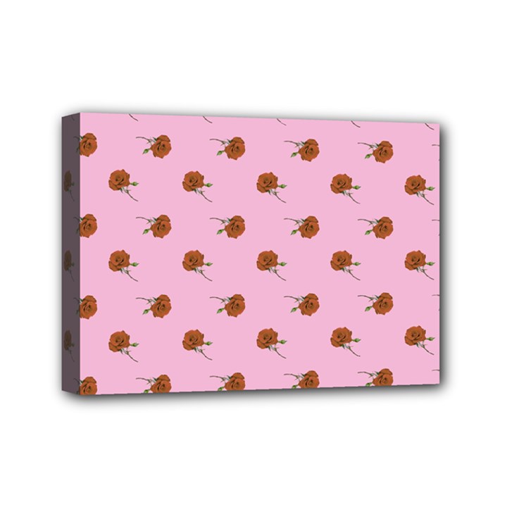 Peach Rose Pink Mini Canvas 7  x 5  (Stretched)