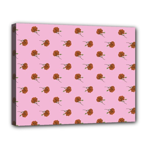 Peach Rose Pink Canvas 14  X 11  (stretched) by snowwhitegirl