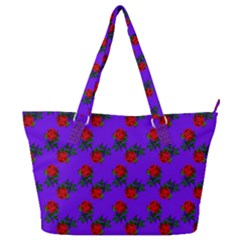 Red Roses Blue Purple Full Print Shoulder Bag by snowwhitegirl