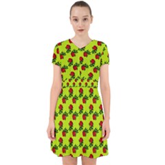 Red Roses Lime Green Adorable In Chiffon Dress by snowwhitegirl