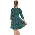 Red Roses Teal Green Smock Dress View2