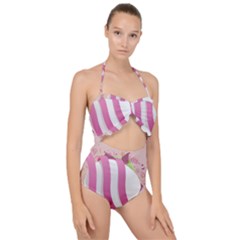 Easter Egg Colorful Spring Color Scallop Top Cut Out Swimsuit by Simbadda