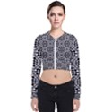 Fabric Geometric Shape Long Sleeve Zip Up Bomber Jacket View1