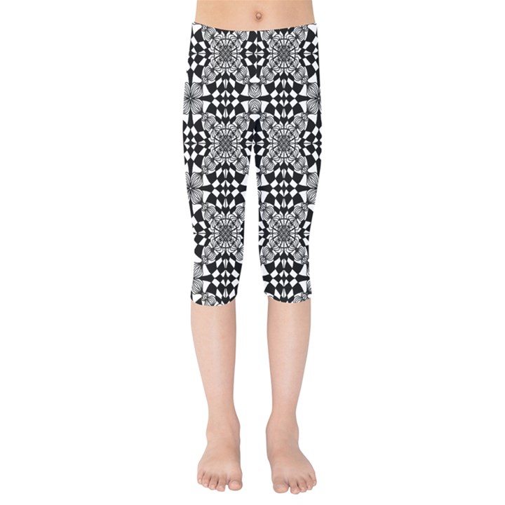 Fabric Geometric Shape Kids  Capri Leggings 