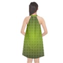 Hexagon Background Plaid Halter Neckline Chiffon Dress  View2