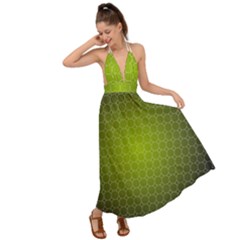 Hexagon Background Plaid Backless Maxi Beach Dress by Mariart