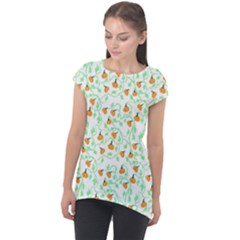 Pumpkin Vines Cap Sleeve High Low Top by bloomingvinedesign