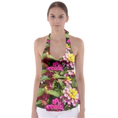 Summer Lantana W Bee Babydoll Tankini Top by Riverwoman