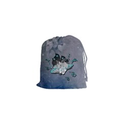 Sport, Surfboard With Flowers And Fish Drawstring Pouch (xs) by FantasyWorld7