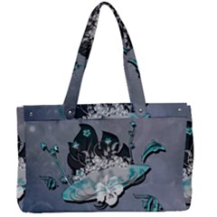 Sport, Surfboard With Flowers And Fish Canvas Work Bag by FantasyWorld7