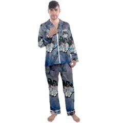 Sport, Surfboard With Flowers And Fish Men s Satin Pajamas Long Pants Set by FantasyWorld7