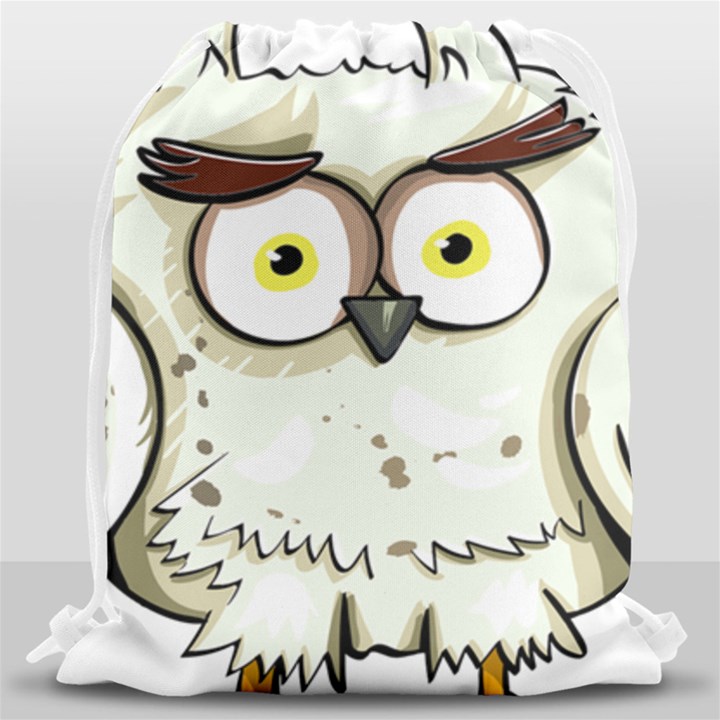 Owl Bird Eyes Cartoon Good Drawstring Bag (Large)