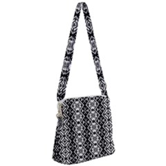 Black And White-3 Zipper Messenger Bag by ArtworkByPatrick