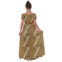 Gold Background 3d Off Shoulder Open Front Chiffon Dress View2