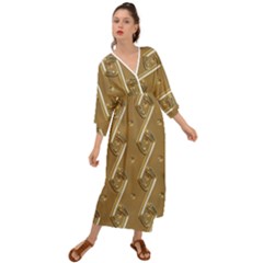 Gold Background 3d Grecian Style  Maxi Dress by Mariart