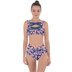 Flowers Boho Bandaged Up Bikini Set  by flowerland