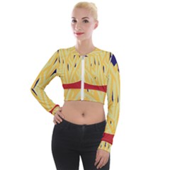 French Fries Potato Snacks Food Long Sleeve Cropped Velvet Jacket by Simbadda