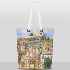 Architecture Town Travel Water Full Print Rope Handle Tote (small) by Simbadda