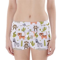 Cute Safari Animals Seamless Pattern Boyleg Bikini Wrap Bottoms by Vaneshart