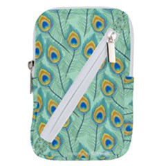 Lovely Peacock Feather Pattern With Flat Design Belt Pouch Bag (large) by Vaneshart