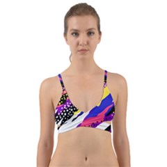 Colorful Abstract Waves Pattern Wrap Around Bikini Top by teeziner