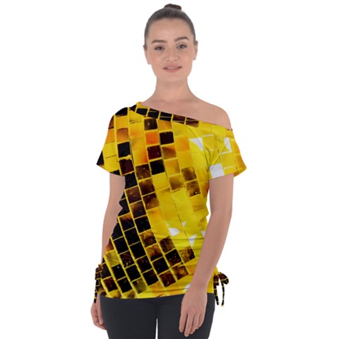 Golden Disco Ball Tie-up Tee by essentialimage