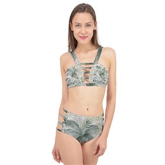 Vector Palm Leaves Pattern  Illustration Cage Up Bikini Set by Vaneshart