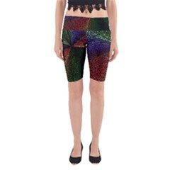 Abstract Colorful Pieces Mosaics Yoga Cropped Leggings by Vaneshart