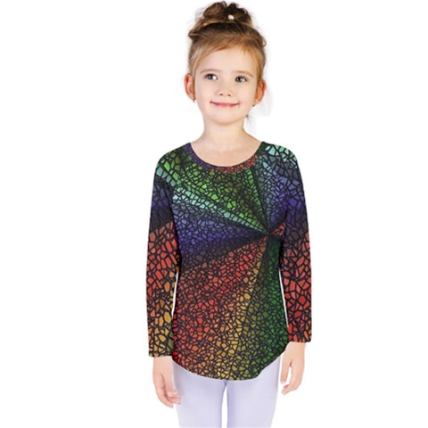 Abstract Colorful Pieces Mosaics Kids  Long Sleeve Tee by Vaneshart