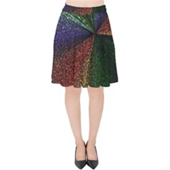 Abstract Colorful Pieces Mosaics Velvet High Waist Skirt by Vaneshart