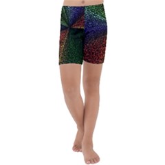 Abstract Colorful Pieces Mosaics Kids  Lightweight Velour Capri Yoga Leggings by Vaneshart