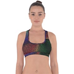 Abstract Colorful Pieces Mosaics Cross Back Hipster Bikini Top  by Vaneshart