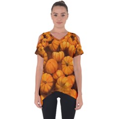 Mini Pumpkins Cut Out Side Drop Tee by bloomingvinedesign