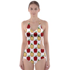 Apple Polkadots Cut-out One Piece Swimsuit by bloomingvinedesign