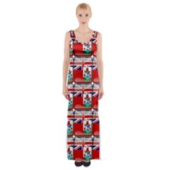 Flag Bermuda Thigh Split Maxi Dress by ArtworkByPatrick