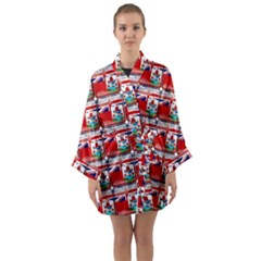 Flag Bermuda Long Sleeve Satin Kimono by ArtworkByPatrick