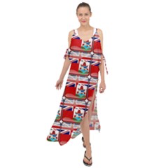 Flag Bermuda Maxi Chiffon Cover Up Dress by ArtworkByPatrick