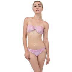 Pink Blurry Pastel Watercolour Ombre Classic Bandeau Bikini Set by Lullaby