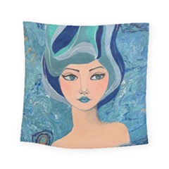 Blue Girl Square Tapestry (small) by CKArtCreations