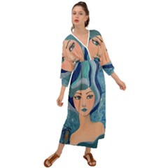 Blue Girl Grecian Style  Maxi Dress by CKArtCreations