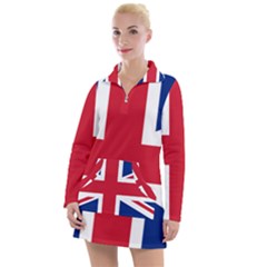 Uk Flag Women s Long Sleeve Casual Dress by FlagGallery