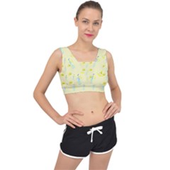 Lemonade Polkadots V-back Sports Bra by bloomingvinedesign