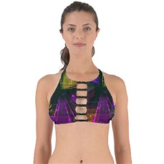 Data City Large Fiction Digital Perfectly Cut Out Bikini Top by Simbadda